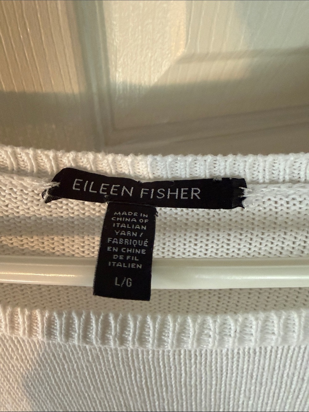 Eileen Fisher White Lightweight Crewneck Sweater - Picture 2 of 2
